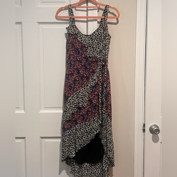 Parker Mixed Pattern Ruffle Dress Size 0 - Picture 3 of 11